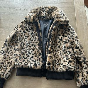 Banana republic leopard Faux Fur Coat